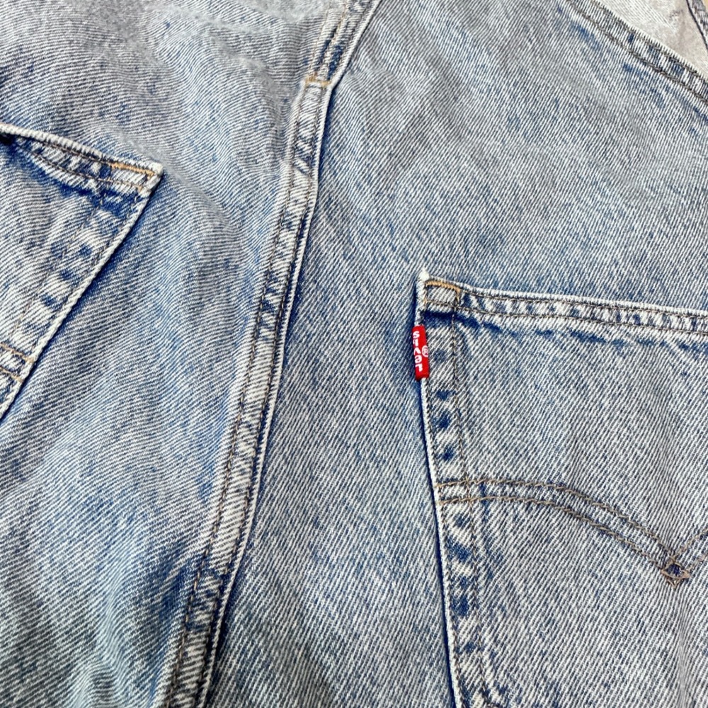 Levi's Overalls Dungarees Light Wash Blue Straight Leg Denim Women's Size Large - Picture 8 of 11